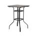 HomeRoots 518860 25 in. Square Metal Outdoor Bistro Table Brown & Black