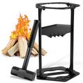 Firewood Splitter Wedge with 4Lbs Sledge Hammer Wood Splitter Wedge Manual Log Splitter Kindling Cracker Splitter