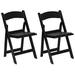 TentandTable Solid Resin Folding Chairs Black 2 Pack