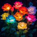 Outdoor Waterproof Solar Garden Lights - 4 Pack with 20 Rose Flowers Decorate Your Yard with Solar-Powered Waterproof Lights - 4-Pack Outdoor Lights