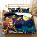 3 Piece Christmas Duvet Cover Set Snowflake Snowman Xmas Snata Claus Holiday Quilt Cover Sets Decorative Bedding Set(1 Duvet Cover +2 Pillowcases)