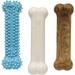 Nylabone Puppy Triple Pack - Blue Puppy Teething Toy Nylon Dog Toy & Chew Treat Variety Pack - Puppy Supplies - Chicken and Bacon Flavors Small/Regular (3 Count)