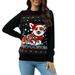 YOUSNH Autumn Winter and Christmas New Pullover Pet Jacquard Sweater for Women Sweaters for Women Pullover Sweater Black M