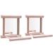 Bird Mirror Wooden Hanging Swing Interactive Play Toys for Small Parrot Budgies Macaw African Grey Parakeet Cockatiel Conure Lovebird Cage Accessories (Bird Mirror Perch Stand-2 PCS)