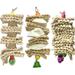 Parrot Toys Chewing Bird Toy Cuttle Bone Beak Grinding Cage Hanging Bell Toys for African Greys Amazon Conure Eclectus Budgies Parakeet Cockatiel Hamster Chinchilla Rabbit 3 Pack