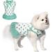 TONY HOBY Dog Dress Summer Dog Dress Soft Dog Party Dress with Polka Dots Dog Skirt for Small Medium (White&Green S)