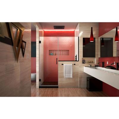 Dreamline DreamLine Unidoor Plus 47 - 47 1/2 inch W x 72 inch H Frameless Hinged Shower Door with 36 inch Half Panel in Matte Black SHDR-24232436-09