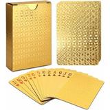 EAY Deck of Cards Gold Deck of Cards Gold Playing Cards 2 Pack Gold Waterproof Playing Cards Poker Cards Washable & Flexible Playing Cards 2 Pack