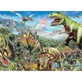 Ceaco - Dino Glow - Glow in The Dark - Dino Party - 100 Piece Jigsaw Puzzle