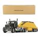 Peterbilt 367 Day Cab and Bottom Dump Trailer Black and Yellow 1/50 Diecast Model by First Gear