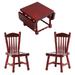 Miniature Furniture Playhouse Accessory Kids Table Chairs Toys Folding Set Birch Child