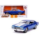 1970 Chevrolet Chevelle SS Candy Blue with White Stripes Bigtime Muscle 1/24 Diecast Model Car by Jada