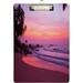 Hyjoy 12x9in Sunset Beach Palm Trees Clipboard Cute Design Letter Size Clipboard A4 Standard Size with Low Profile Metal Clip for Students Classroom Office Women Kids