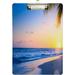 Hyjoy 12x9in Sunrise Beach Clipboard Cute Design Letter Size Clipboard A4 Standard Size with Low Profile Metal Clip for Students Classroom Office Women Kids