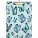 Hyjoy 12x9in Watercolor Blue Butterfly Clipboard Cute Design Letter Size Clipboard A4 Standard Size with Low Profile Metal Clip for Students Classroom Office Women Kids
