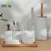 Household bamboo and wood toothbrush holder toothbrush holder mouthwash cup bathroom soap box toilet brush hotel accommodation washing set