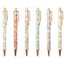 Trayknick High-quality Ink Pen 6pcs Ballpoint Pen Floral Pattern Signing Pen Smooth Writing Press Type Stationery Pen