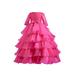 Calsunbaby Kids Girls Sequin Dress Long Sleeve Tulle Ruffle Stitching Multi-Layer Mesh Maxi Princess Dress Wedding Party Dresses
