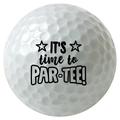 Lets Par Tee Golf Balls Time to Par-Tee Golf Balls 3-Pack Printed White Golf Balls v2