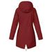 snowsong Women Solid Color Winter Warm Thick Outdoor Plus Size Hooded Raincoat Windproof Coats for Women Womens Winter Coats Jackets for Women Winter Jackets for Women Wine S