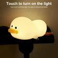 Duck Night Light Soft Lighting Flicker Free Dimmable Adorable Appearance Creative Shape Decorative Silicone Cartoon Duck LED Night Light Bedroom Supplies