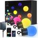 25ft Solar Outdoor String Lights RGB Globe LED Patio String Lights with 25 Shatterproof Bulbs Smart APP & Remote Control for Party.