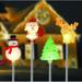 4-Pack Solar Christmas Figurine Lights - Outdoor Lighted Decor for Yard Stake Path Lawn Patio