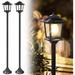 Solar Lamp Post Lights - 63 Inches 2 Pack Outdoor Waterproof Pole Lights for Patio Garden Backyard Pathway Front/Back Door Warm White Replaceable Bulb