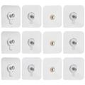 12 Pcs Acrylic Adhesive Wall Mount Hook Nail Hook Album Hanging Hook Painting Hook for Exhibition Wall Door Back Behind Wardrobe (9.5mm 8mm 6.8mm 6mm Nail Wide Style)