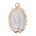 Mcvan JR802 0.5 in. Tu-Tone Rose Gold Miraculous Medal Pendant with 16-18 in. Rose Gold Plated Brass Chain Box