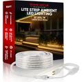 Warm White LED Lite Strip Lights - 50FT Outdoor Rope Light 2800K Cold-Resistant IP65 Waterproof AC 110-120V Connectable Cuttable ETL Listed 7x10mm Ambient LED Lighting Strips