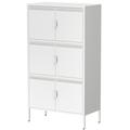 Gzxs Storage Cabinets with 6 Doors And Shelves 56.5 H Metal Garage Storage Cabinet With Doors Garage Storage Cabinets for Home Gym bathroom kitchen office Storage Cabinets (White)