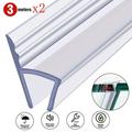 10 ft Seal Strip for Glass Door Soft Shower Door Bottom Silicone Seal Frameless Glass Shower Door Sweep Strip with Adjustable Length Stop Shower Leaks (2 Rolls Transparent)