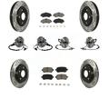 Transit Auto - Front Rear Hub Bearing Coated Disc Brake Rotor & Pad Kit (10Pc) For 2012-2012 Dodge Grand Caravan Chrysler Town Country Ram C/V With Single Piston Caliper To 03/23/12 KBB-119883