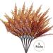 FORSHUYU Artificial Flowers 7 Forks Persian Grass Fake Boston Fern Fall Fake Plants Decorative Flowers Outdoor Garden Fake Grasses (Autumn Color 21 Leaf Persian Grass)