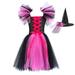 Tosmy Toddler Kids Baby Girl Clothes Magnificent Witch Black Gown With Hat Fancy Tutu Dress Up Party Tulle Dresses Kids Party Dress