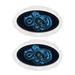 WIRESTER 2 Pcs Oval Logo Sew Ironed On Badge Embroidery Applique Patch DIY Vintage Embroidered Patches for Hats Jackets Shirts Vests and Jeans - Black Dragon Blue Glow