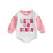 Wassery 0-18M Baby Girls Romper Infant Girls Long Sleeve Crew Neck Letters Bodysuit Newborn Girl Fall Playsuits