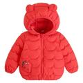 URMAGIC Toddler Baby Teddy Puffer Jacket Cute Dinosaur Printed Winter Warm Coat with Hoods Bears Ears Lightweight Outerwear