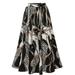 Phenas Plus Size Womens Casual High Waist A Line Ruffle Swing Long Maxi Skirt