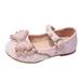 Toddler Girl Shoes Fashion Four Seasons Casual for Flat Sole Thick Sole Round Toe Solid Color Ribbon Bowknot Rhinestone Hook Loop Girl Shoes