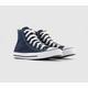 Mens Converse All Star Hi Canvas Trainers In Navy Blue And White, 10