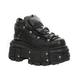 New Rock Unisex Metallic Black Leather Gothic Boots- M-TANK106-C2 - Size EU 45