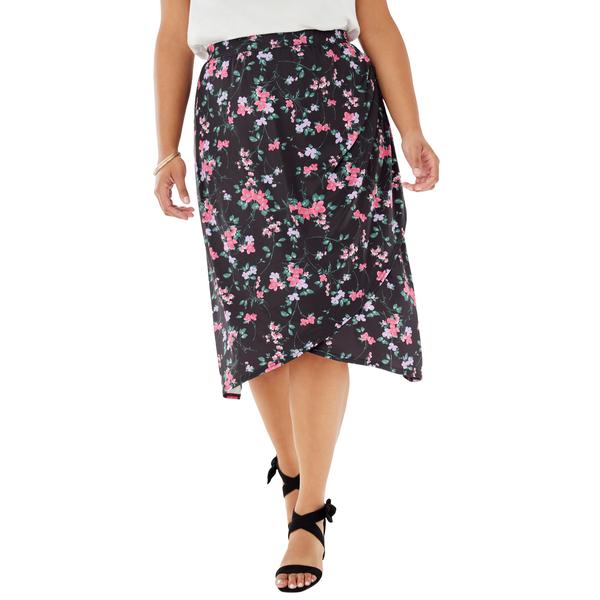 plus-size-womens-ruched-skirt-by-soft-focus-in-black-multi-floral--size-l-/