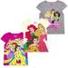 Toddler Gray/Cream/Pink Disney Princess Graphic 3-Pack T-Shirt Set