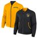 Men's Darius Rucker Collection by Fanatics Black/Gold Milwaukee Brewers Reversible Full-Zip Bomber Jacket