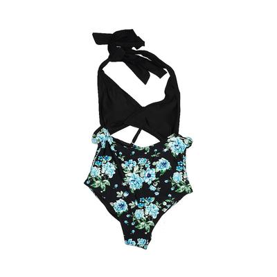 Cupshe One Piece Swimsuit: Black Floral Swimwear - Women's Size Large