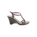 Italian Shoemakers Footwear Heels: Brown Solid Shoes - Women's Size 7 - Open Toe