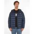 Daunenjacke TOMMY JEANS "TJM HOODED LT DOWN JACKET EXT" Gr. XXL, blau (dark night navy) Herren Jacken Winterjacken