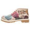 Stiefel DOGO "Shortcut Boots Around The World Damen Stiefel / Female", Damen, Gr. 36, Normalschaft, rot (beige, rot), Lederimitat, Schuhe, Vegan